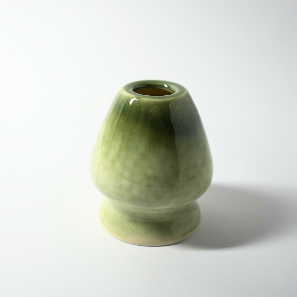 Grønn matcha skål + visp holder (Sett)